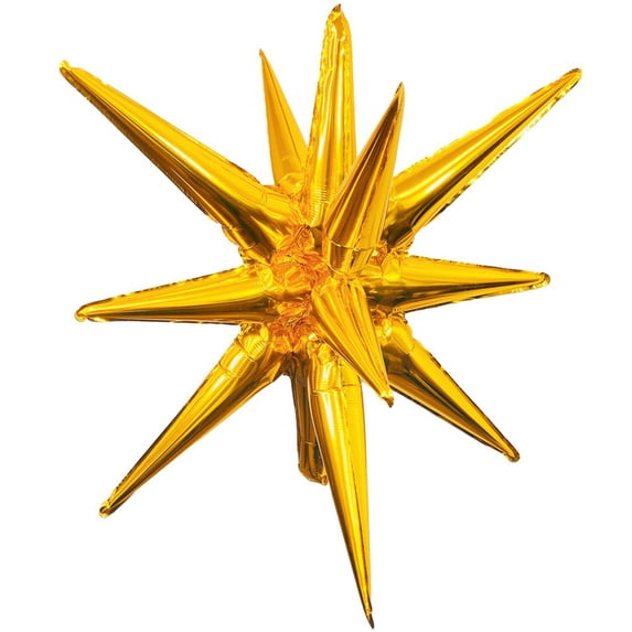 27 inch 3D Star-Burst All-In-One - Metallic Gold (Air-Fill Only) Foil Mylar Balloon - Party Supplies Decorations