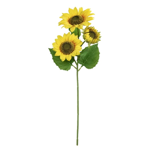 27-inch Artificial Silk Yellow Sunflower Long Stem, for Indoor Use, by Mainstays, Set of 8