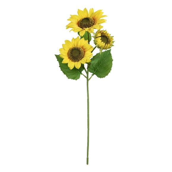 27-inch Artificial Silk Yellow Sunflower Long Stem, for Indoor Use, by Mainstays, Set of 8