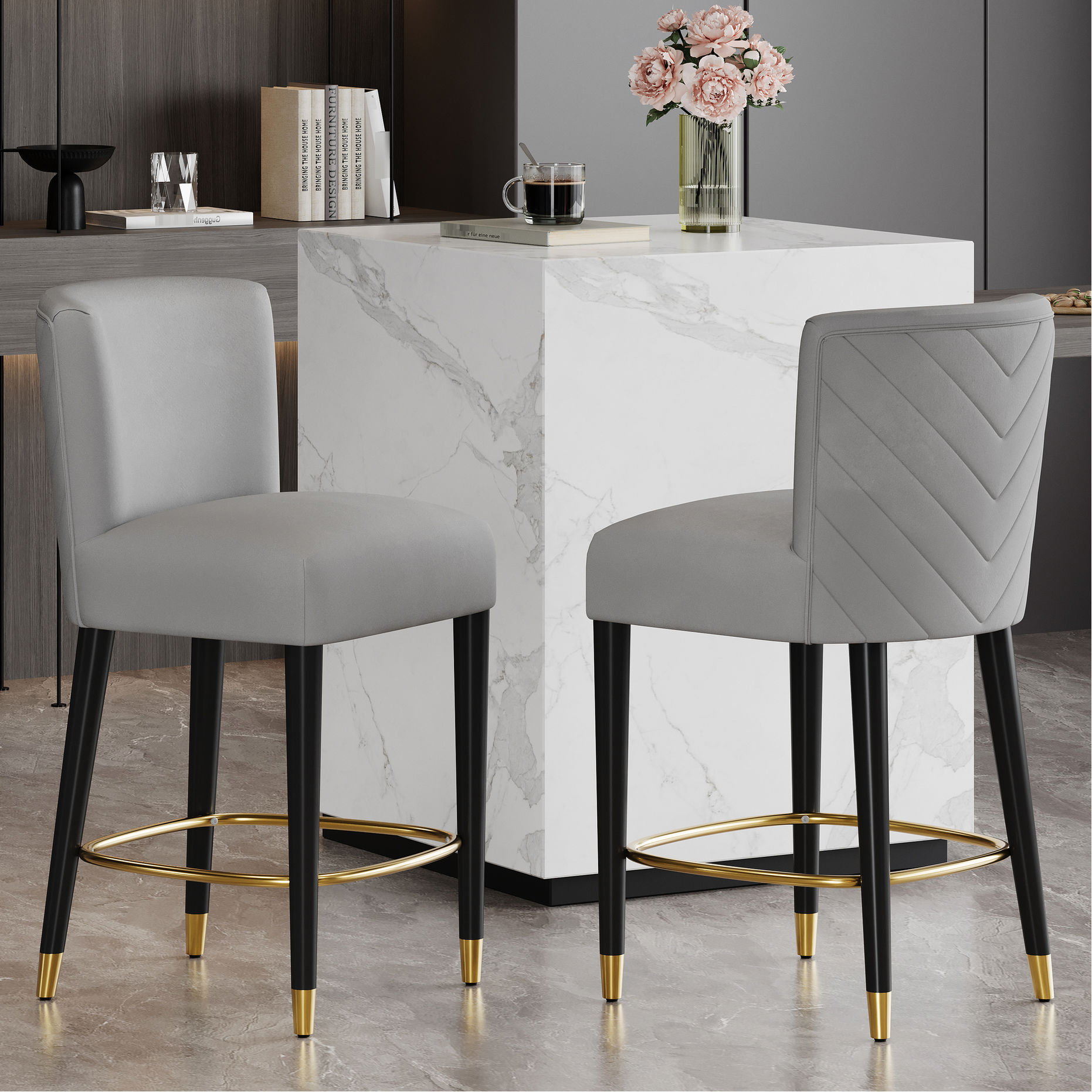 27-inch Modern Design Bar Stools | Perfect for Dining Room Decor | With ...