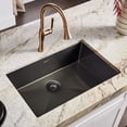 thumbnail image 1 of 27-inch Undermount Gunmetal Black Stainless Steel Kitchen Sink - 16 Gauge Single Bowl, 1 of 9