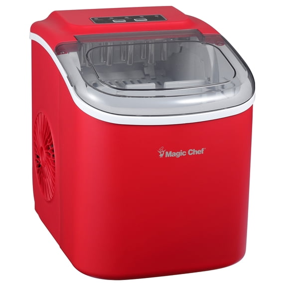 Magic Chef Portable Countertop Ice Maker, 27 Lbs. per Day, Red