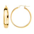 thumbnail image 1 of 27 mm Diameter 14K Yellow Gold Hoop Earrings 3 mm Wide flat Secured click-top, 1 of 1