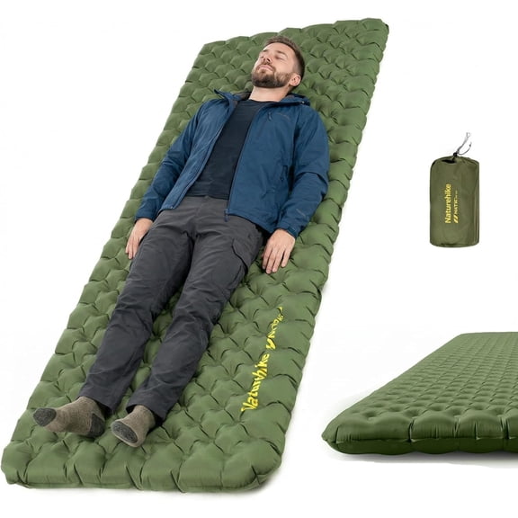 27 oz Ultralight Insulated Inflatable Sleeping Pad, Rectangular XL, Green, R-Value 4.6 for Backpacking and Camping
