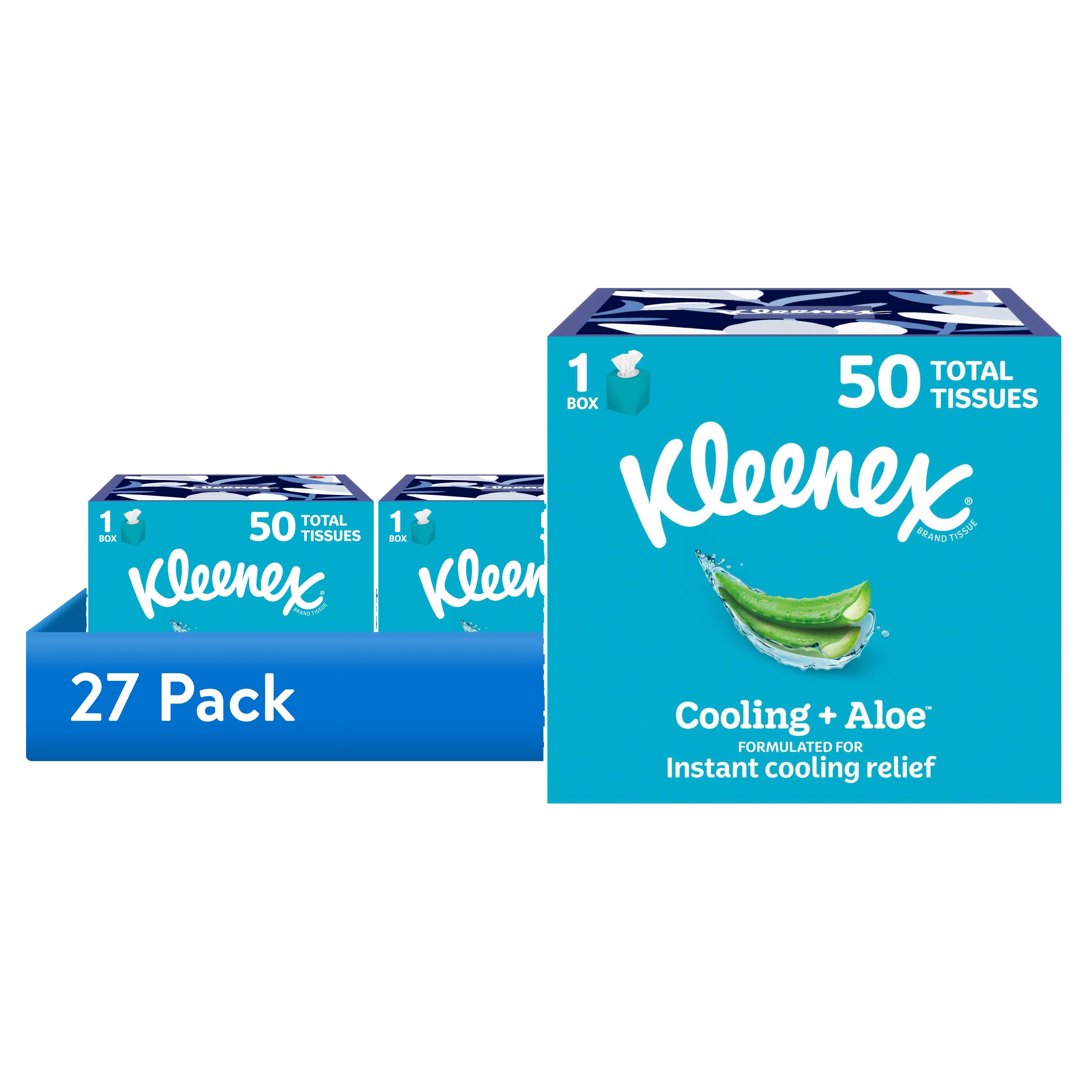 (27 pack) Kleenex Cooling + Aloe 2-Ply Facial Tissues - 1 Box, 50 Count