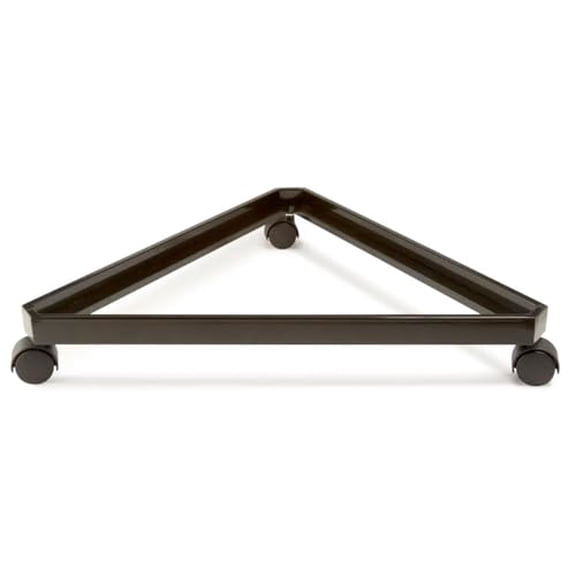 27"w Metal Triangle Shaped Gridwall Base with Wheels, Holds Three Panels - Black$$Furniture
