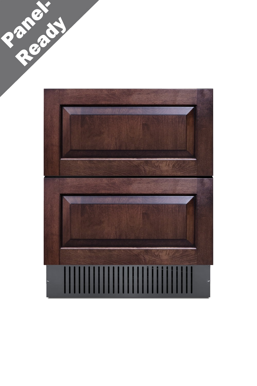 27" wide 2-drawer built-in undercounter all-refrigerator designed for indoor or outdoor use with panel-ready fully finished stainless steel drawer fronts, approved for residential and commercial use