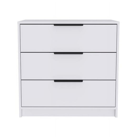 27 x 27.6 x 16.5 in. White Manufactured Wood Three Drawers Standard Dresser