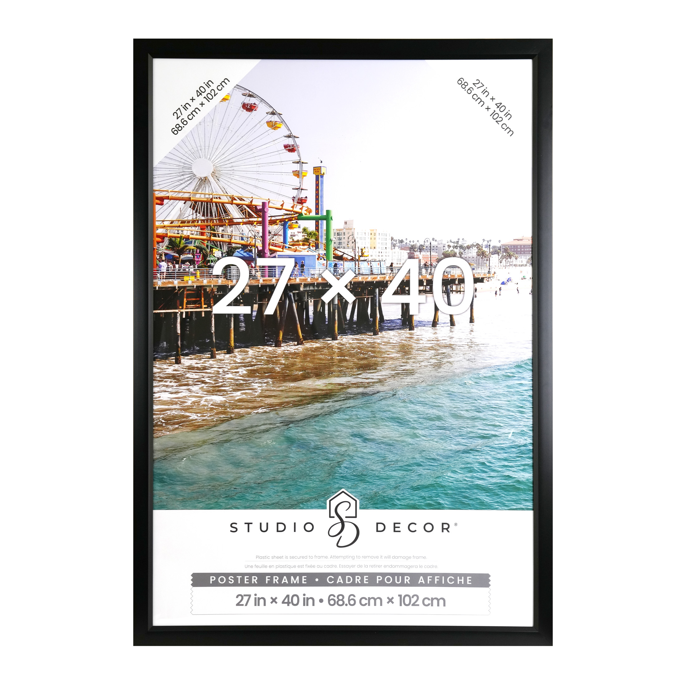 Studio Decor 27" x 40" Black Poster Frames - Large Wall Frame Set for Digital Prints, Posters & Artwork, Polystyrene Face with MDF Backing, 6 Pack