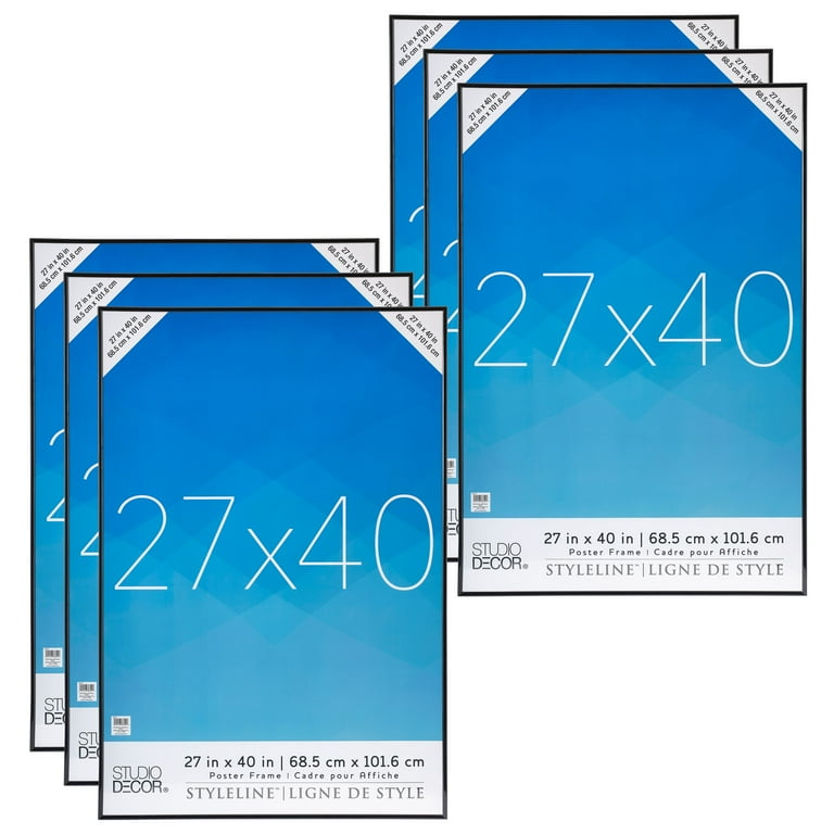 Studio Décor 27x40 Black Plastic Poster Frame - Bulk 6 Pack