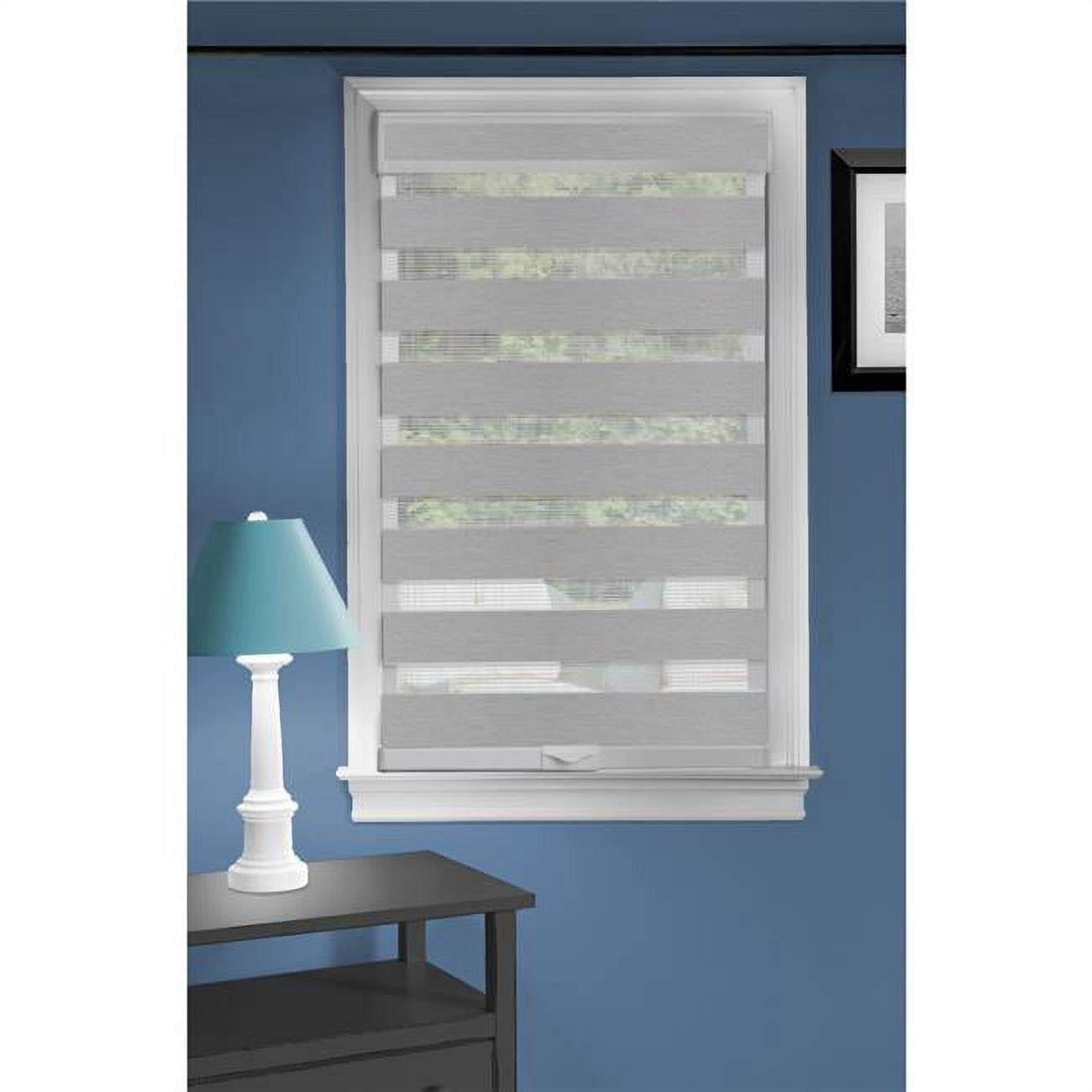 27 x 72 in. Cordless Celestial Sheer Double Layered Shade, Grey ...