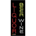 thumbnail image 1 of 27"x15" Neon By Deon Vertical Liquor Beer Wine LED Sign w/Flashing Controller, 1 of 3