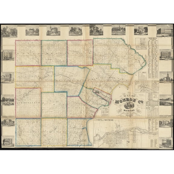 27"x20" Heavyweight Photo Paper Quality Poster: Map of Monroe County, Michigan Zoom into this map at maps. Zoom into this mapa atGeil and Jo