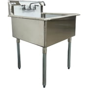 27x27x41 NSF Certified 1-Compartment Stainless Steel Commercial Sink with Faucet, Food Prep Utility Sink