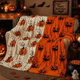 thumbnail image 1 of 27''x39'' Halloween Faux Fur Throw Blanket with Cute Spooky Embroidery, Cozy Soft Warm Fall Throw for Couch Bedroom Living Room, Ideal Seasonal Gift Home Decorative Accent, 1 of 11