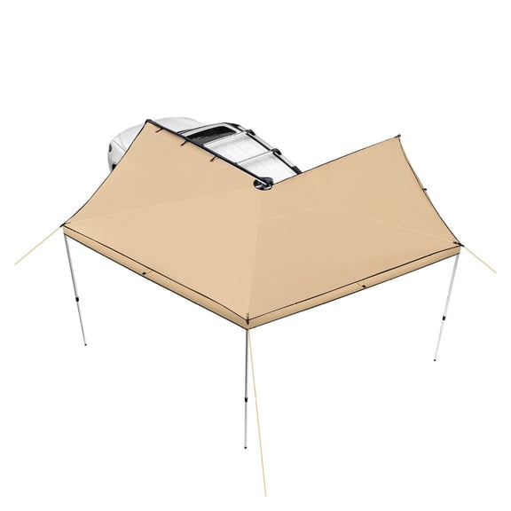 270 Degree Car Awning, 8.2ft Retractable Vehicle Awning, PU3000mm UV50+ Sun Shelter for SUV, Truck, Van, Camping & Road Trips