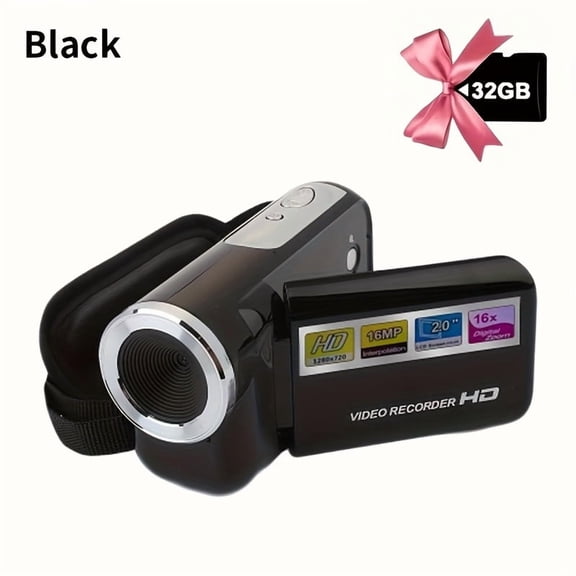 270° LED Flip Screen Camera 16x Zoom 1080P HD Wide Angle Camcorder for Outdoor Shooting