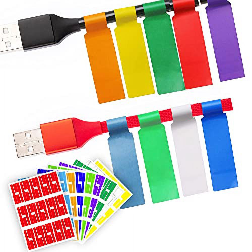 270 PCS Cable Labels, 9 Colors Waterproof Cable Tags Wire Labels for