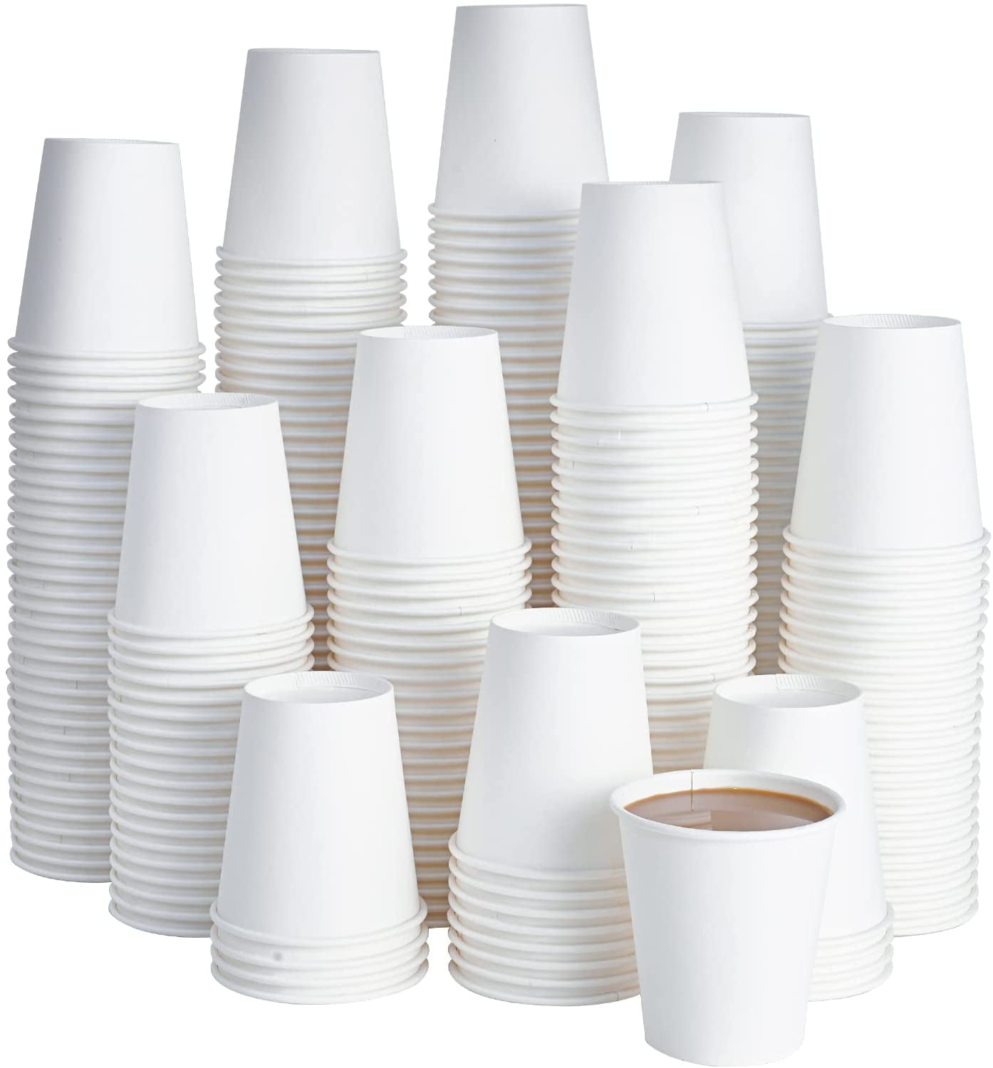 270 Pack 10 oz Disposable Paper Coffee Cup, White Paper Hot Coffee Cups ...