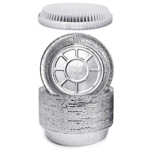 (270 Pack) Premium 9-Inch Round Pans with Plastic Dome Lids l Heavy Duty l Disposable Aluminum Tin for Roasting, Baking, Cake or Cooking 9-Inch with Plastic Dome Lids