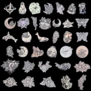 270 Pcs 6 Styles PET 3D Holographic Butterfly Space Theme Flowers Stickers Transparent Waterproof Whale Stickers Self-Adhesive Floral Decorative Decals for Scrapbooking Water Bottles White DIY