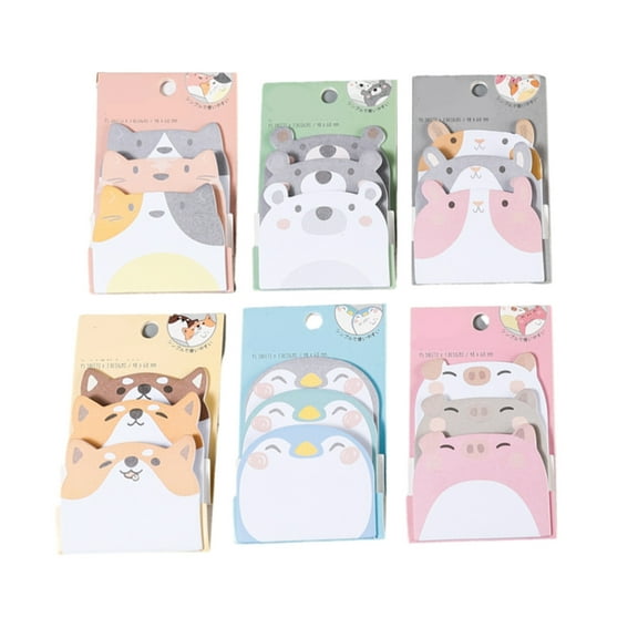 270 SheetsAn1ma1Notes Paper 18x60mm Adheive Notes Pad Reminder on Notebook