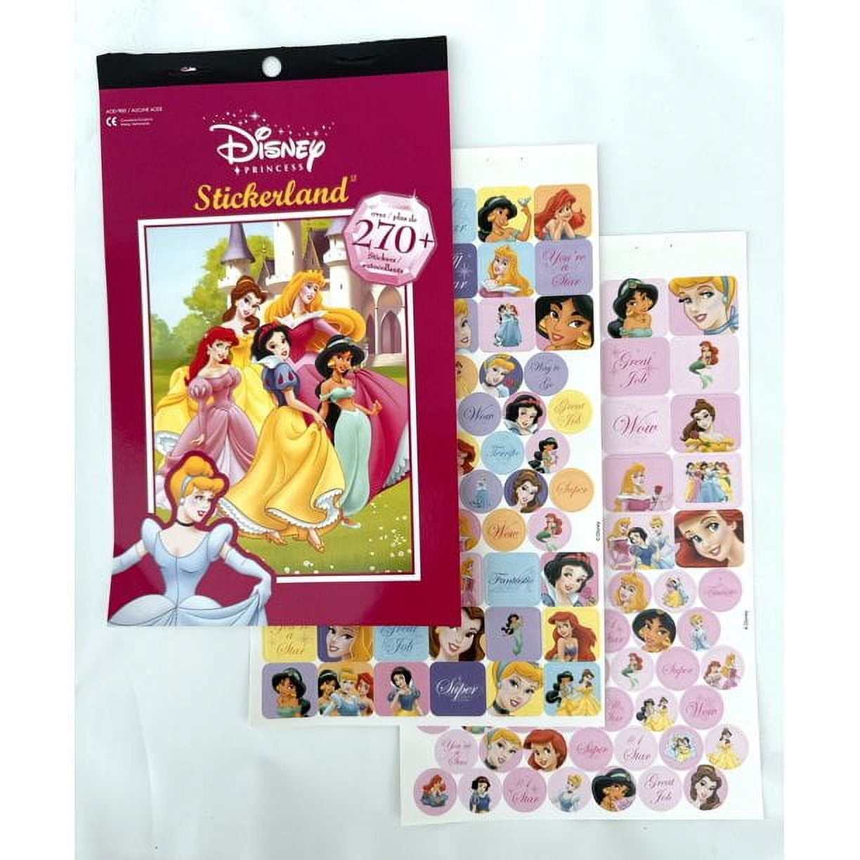 Sticker Set - Princess Stickers Pad (4 Sheets) & Frozen Earring  Stickers (24 Pairs) : Toys & Games