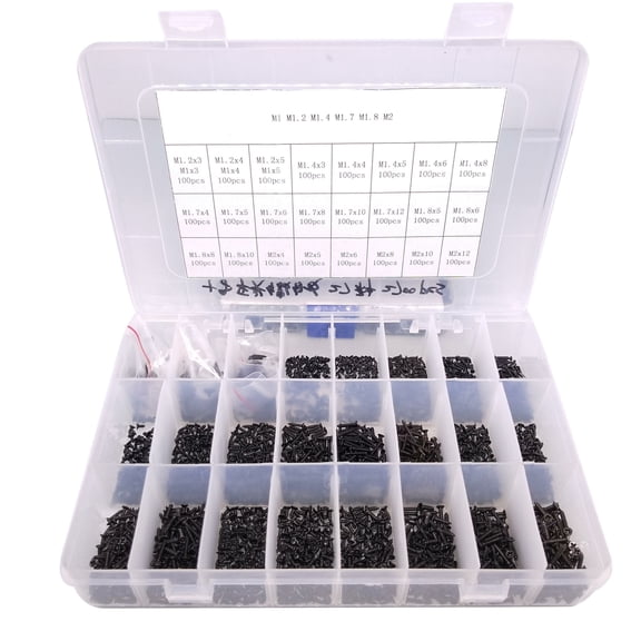 2700-Piece Phillips Flat Head Small Self Tapping Screws Assortment Kit, Carbon Steel Metric Screws for Electronics Repair and Miniature Projects