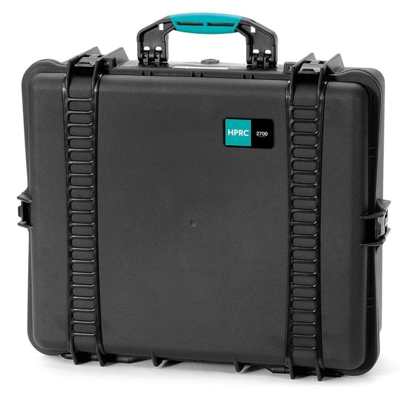 HPRC 2700CUB Resin Hard Case with Cubed Foam, Black with Blue Handle