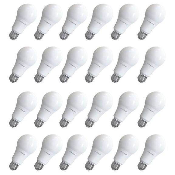 2700K 100W Equivalent A19 Non-Dimmable UL Listed LED Light Bulb, Warm White - Pack of 24