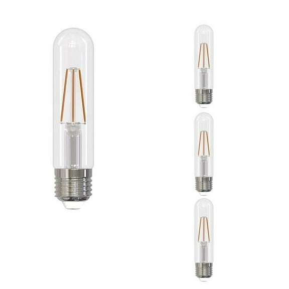 2700K 500 Lumen 5 watt LED Filament Dimmable 5 Inch T9 Light Bulbs with Clear Glass & Medium E26 Base, Warm White - Pack of 4