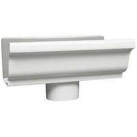 27080 Aluminum End With Drop Outlet White - 3 x 4 In.