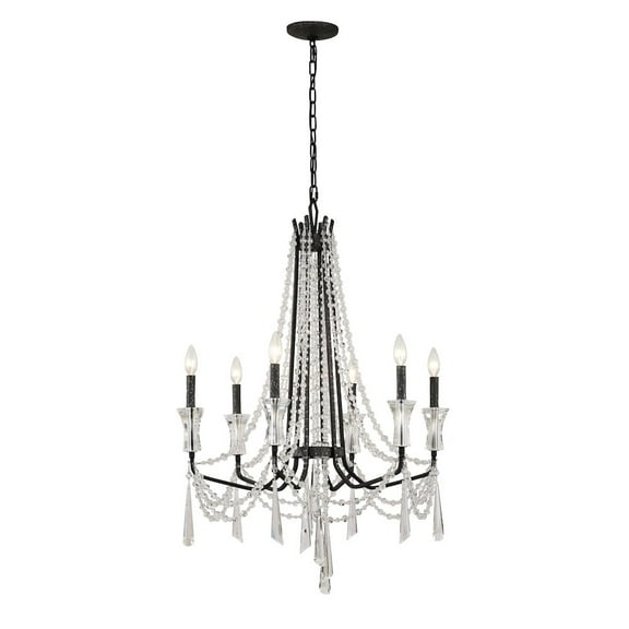Varaluz Barcelona 6-Lt Crystal Chandelier - Onyx