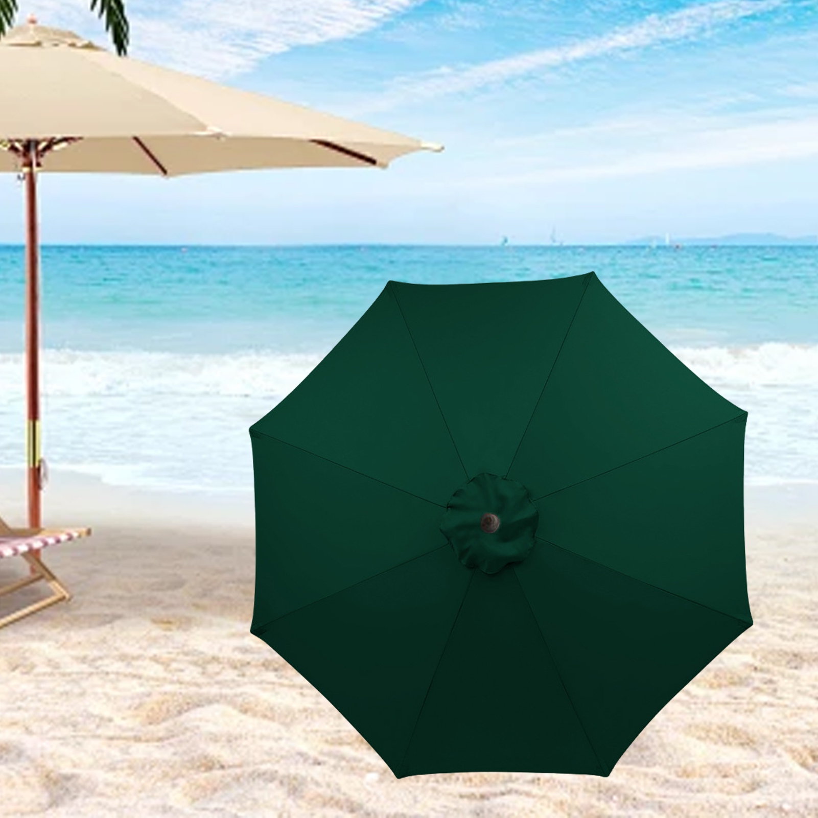 270CM Umbrella Replacement Canopy UV Protection Outdoor Garden Patio ...