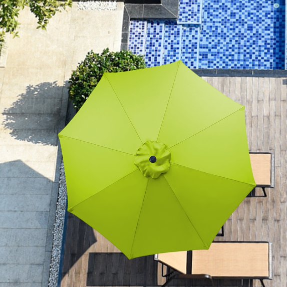 270CM Umbrella Replacement Canopy UV Protection Outdoor Garden Patio Backyard Parasol Market Table Top Umbrella Replacement Fabric Cloth Cover-Grass Green