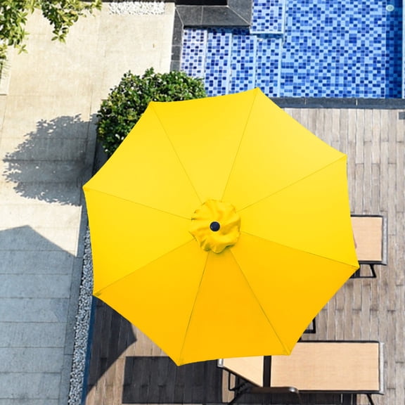 270CM Umbrella Replacement Canopy UV Protection Outdoor Garden Patio Backyard Parasol Market Table Top Umbrella Replacement Fabric Cloth Cover-Yellow