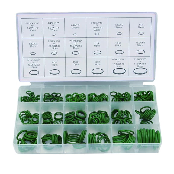 270PCS Green HNBR O-Rings Assortment Kit for A/C Compressor 18 Sizes US Stock