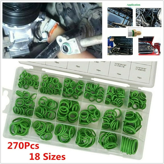 270PCS Metric Rubber O-Ring Washer Assortment Kit Gasket Automotive Seal Set