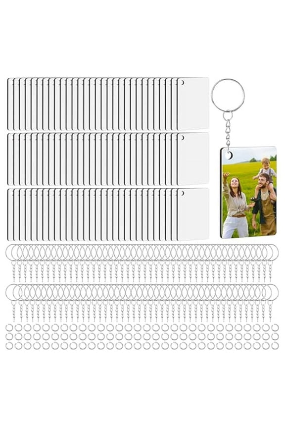 270Pcs Double-sided Rectangle Sublimation Keychain Blanks
