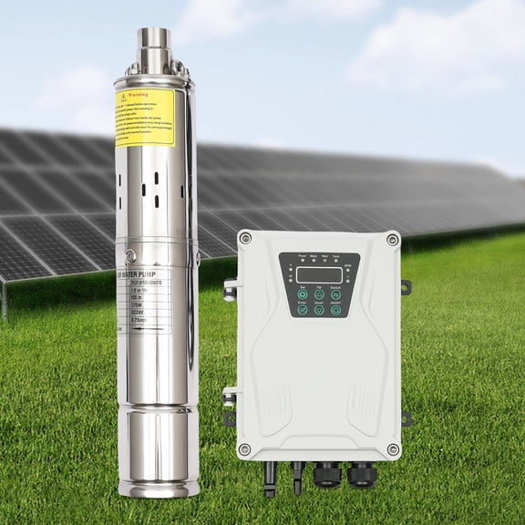 270W 3" 24V DC Solar Water Pump Submersible Deep Bore Well Pump MPPT Controller For Deep Well Water Extraction, Farmland Irrigation, Domestic Water Supply