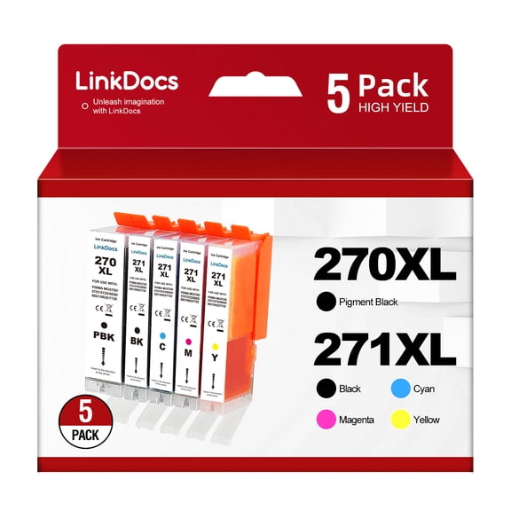 270XL 271XL Ink Cartridge Replacement for Canon PGI270XL CLI271XL Ink Cartridges to use with PIXMA MG6820 MG6821 MG7720 MG5720 MG5722 Printer 10 Pack(2 Large BK, 2 Small BK,2 Cyan 2 Magenta 2 Yellow)