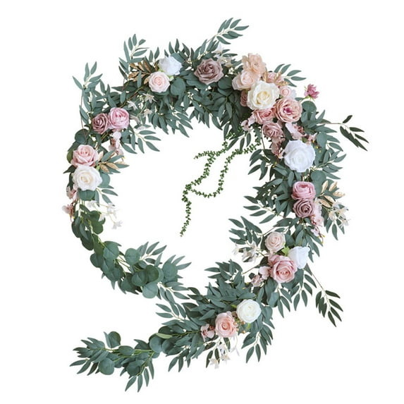 270cm Artificial Floral Swag Decorative Swag Wedding Flowers Garlands Backdrop Decor Wedding Welcome Floral for Party Farmhouse Welcome Sign