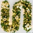 270cm Christmas Garland, Christmas Garland with Lights, Outdoor Christmas Garland, Prelit