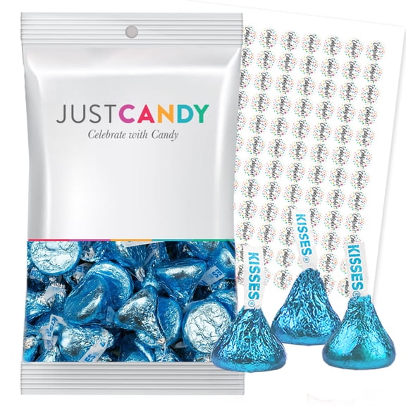 270ct Blue Milk Chocolate Hersheys Kisses Plus Exclusive Celebrate Kiss Stickers For DIY Candies