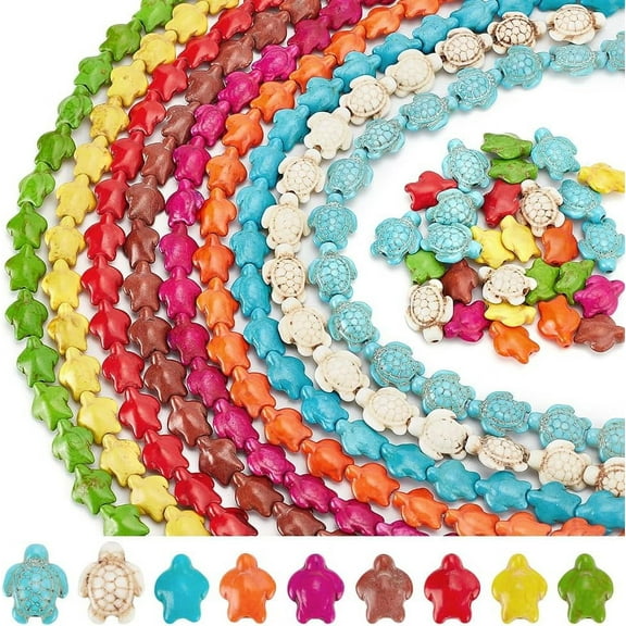270pcs 9 Styles Turtle Beads Tortoise Spacer Beads Turquoise Turtle Charms Sea Turtle Loose Spacer Beads Ocean Animal Beads for DIY Bracelet Necklace Jewelry Crafts Making