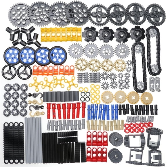270pcs Technical-Gear Set Technic-Parts Gears-Chain-Links-Pins Axles-Differential Compatible with Major Brands Pieces(RandomColor)