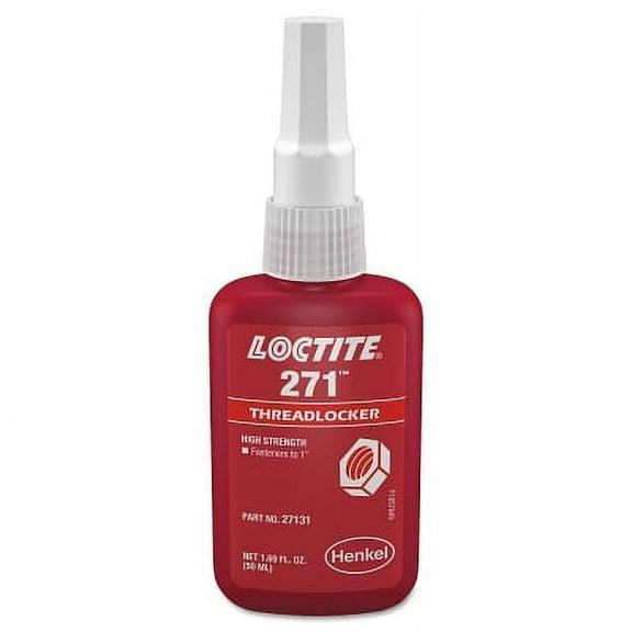 271 Threadlocker, High Strength, 50 mL, Up to 1 in Thread, Red | Bundle of 2 Bottles