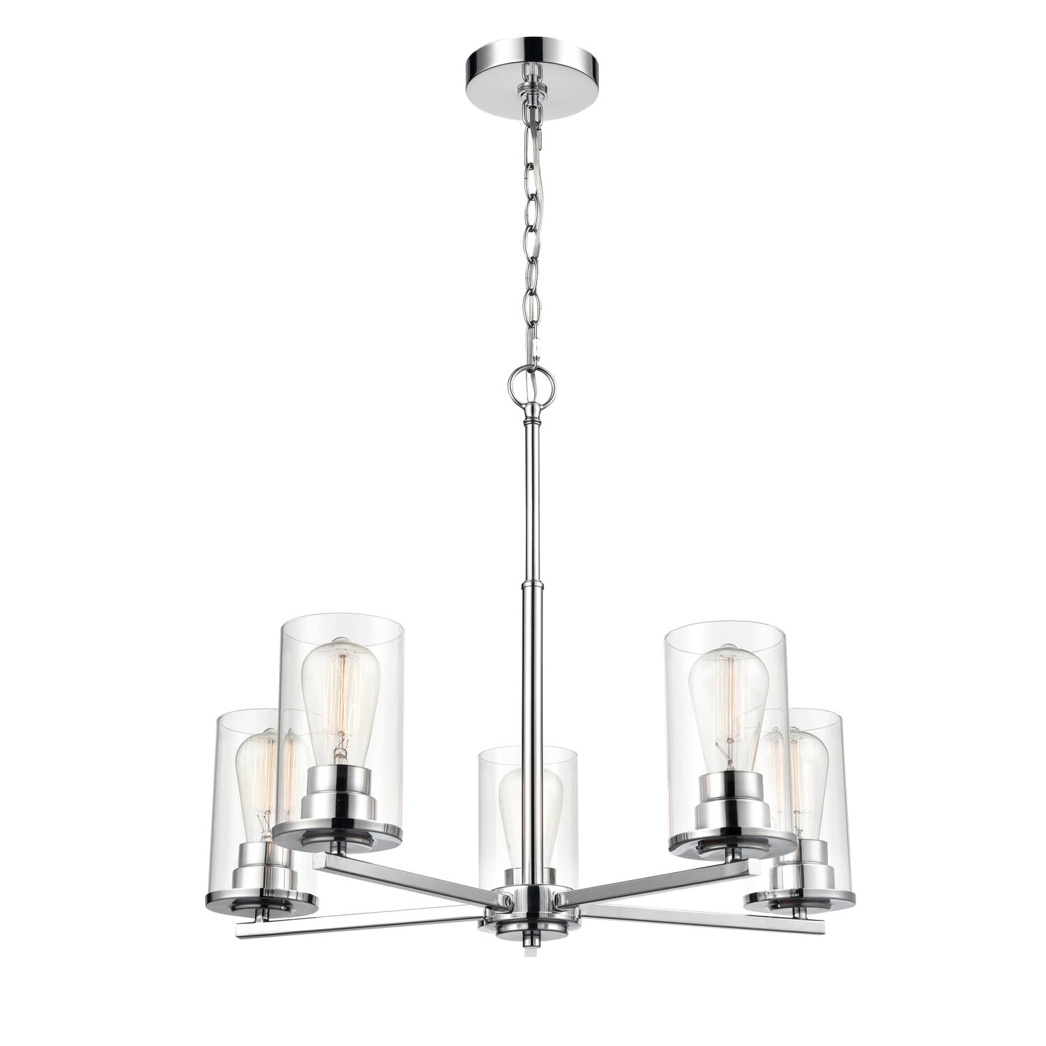Verlana Chrome 5-Light Chandelier with Glass Shades