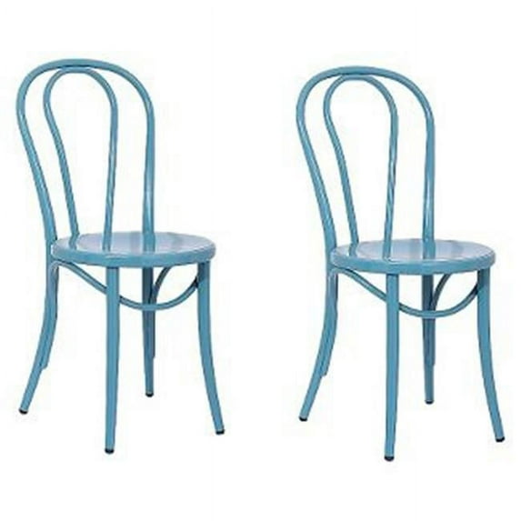 271601 Ellie Bistro Dining Chair Teal - Pack of 2
