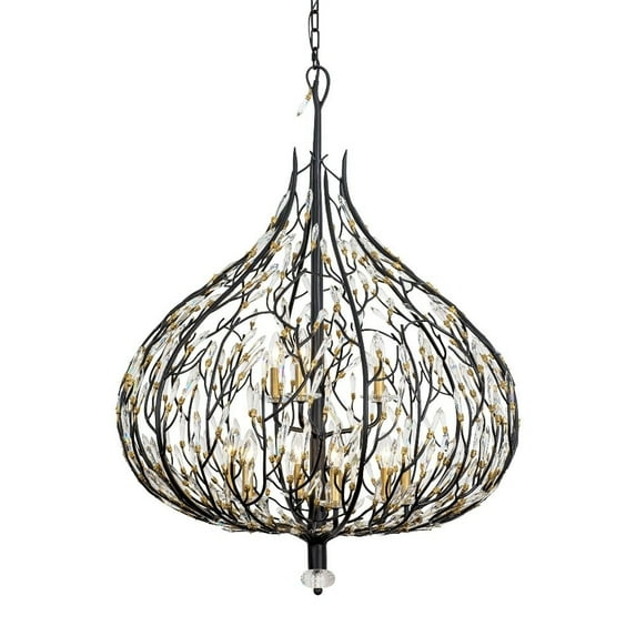 271P09MBFG-Varaluz Lighting-Bask - 9 Light Pendant In Glam Style-42 Inches Tall and 32 Inches Wide -Traditional Installation